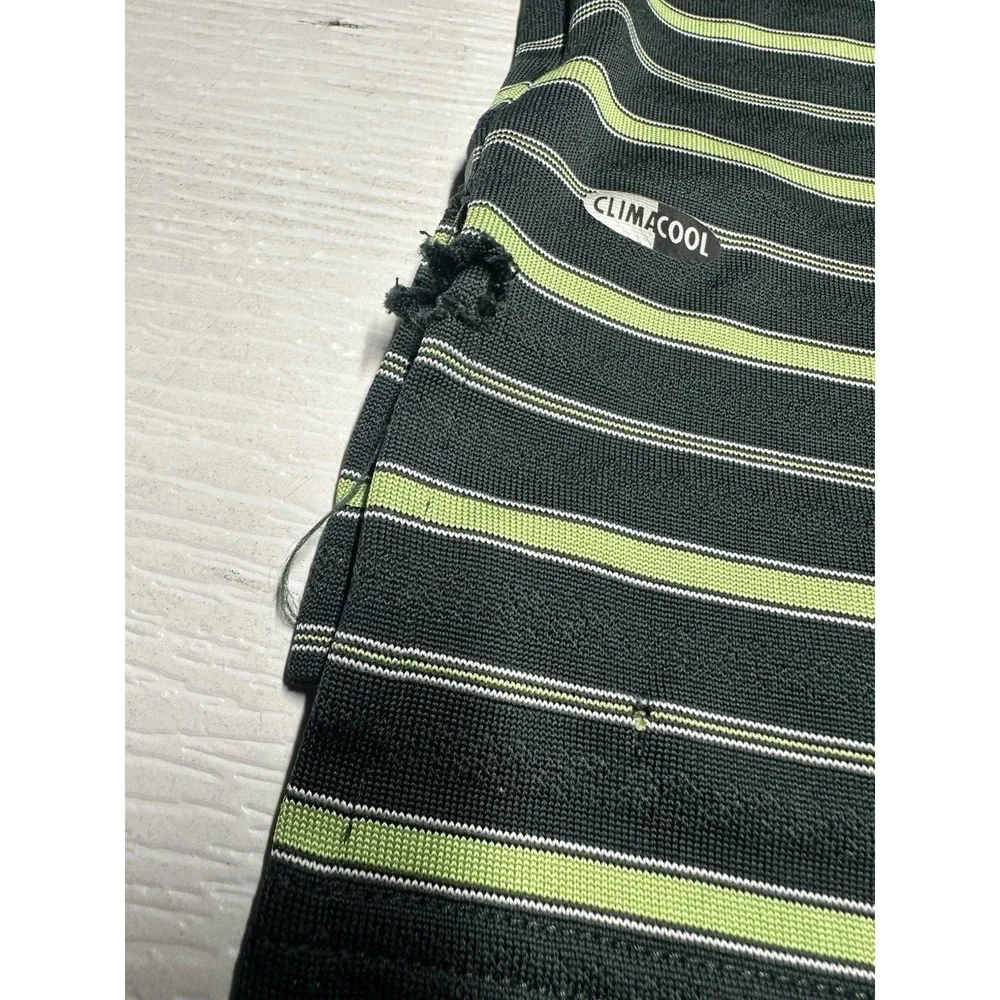 Adidas Green‎ Bay Packers Polo Shirt Mens Sz XL Striped Short Sleeve Golf NFL